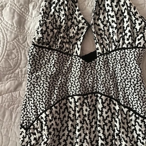 Reiss Mixed Black and White Pattern Halter Romper - Picture 4 of 10